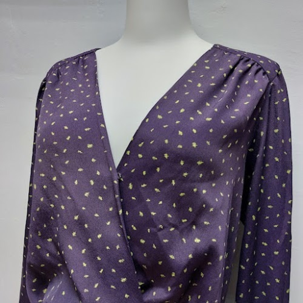 BCBGeneration Faux Wrap Mini Dress Women's Small Purple Abstract Contemporary - Picture 5 of 10